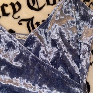 Tight velvet blue dress